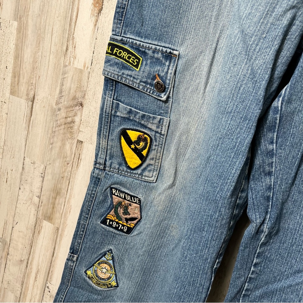 Vintage Y2K Patch Skater Loose Cargo Retro Jeans Mens Size 40 x 29 - Picture 4 of 10